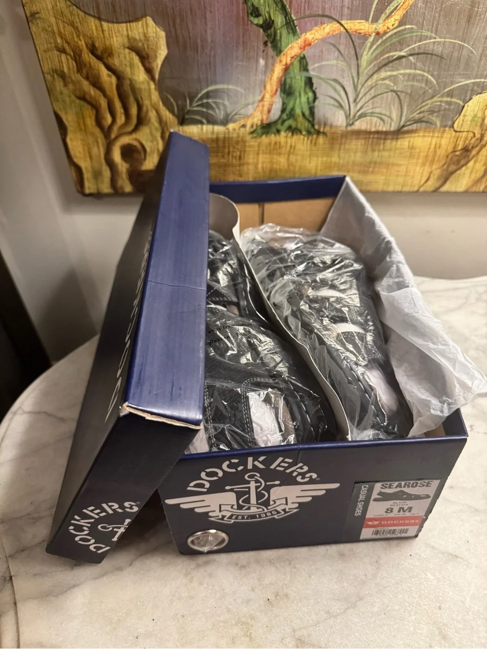 Dockers Men's Black Memory Foam Searose Fisherman-Style Sandals, Size 8 M, New!